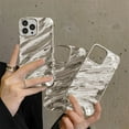 thumbnail image 5 of Compatible iPhone 12 Pro Max Case, 3D Cute Luxurious Curl Water Ripple Shape, Soft TPU Shockproof Case for Boys and Girls (Silver), 5 of 13
