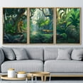 thumbnail image 3 of wall26 Framed Canvas Print Wall Art Set Fantasy Green Tropical Jungle &amp; River Floral Nature Illustrations Modern Art Rustic Scenic Wilderness for Living Room, Bedroom, Office - 16"x24"x, 3 of 5
