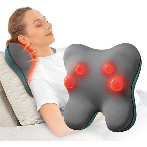 Bob and Brad EZBack Neck Back Massager Shiatsu Back Massager with Heat for Pain Relief Deep Tissue for Shoulder & Leg Pain Relief Deep Tissue, Massage Pillow for Full Body, Gifts for Men Women