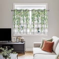 thumbnail image 4 of Spring Plants Kitchen Curtains Window Panels, Watercolor Leaves Birds Flowers Gray Plaid Insulated Window Treatment Curtain, Grommet Curtains for Bedroom/Living Room/Bathroom, 2 Piece 42"Wx45"L, 4 of 8