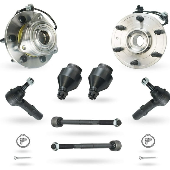 Detroit Axle - Front Wheel Hubs Tie Rods Lower Ball Joints Replacement for Cadillac Escalade Chevy Tahoe