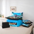 thumbnail image 5 of Manfei Cartoon Dinosaur Twin Bedding Sets 7-Piece for Boys Kids, Jungle Animal Bedding Comforter Set, Tyrannosaurus Rex Sheet Sets, Super Cozy Bedroom Decor, 5 of 7