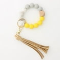 thumbnail image 2 of Miyuadkai Hanging Ornament Silicone Key Ring Bracelet, Women Beaded Bangle Keychain Wristlet Leather Tassel, 2 of 3