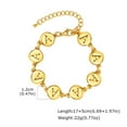 thumbnail image 2 of PAURO Letter Bracelets for Women Disc Initial A-Z Cute Name Stainless Steel Charm Personalized Dainty Simple Cuff Capital Monogram Jewelry Gold Letter H, 2 of 6