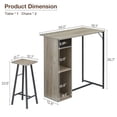 thumbnail image 5 of Huloretions Dining Table Set for 2,Small Dining Table Set Height Pub Table with 2 Chairs,Pub Table with 2 Stools with 2 Stools,Bar Table and Chairs Set 3-Layer Storage Shelf &1 Drawer 3-Piece Breakfas, 5 of 9