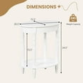 thumbnail image 3 of QRKD 2-Tier Oval End Table, Sofa Side Table with Storage Shelf, Solid Wood Legs, Modern Accent Table, Compact Nightstand for Living Room, Bedroom, Small Space, White, 3 of 10