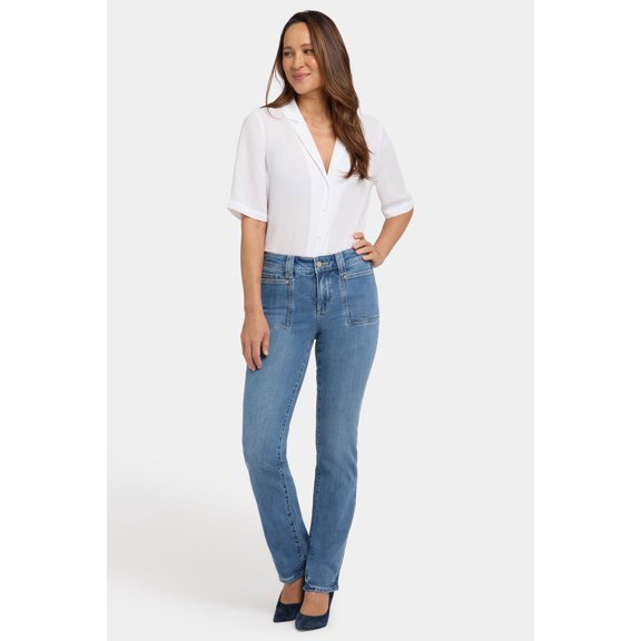 NYDJ Women's Straight Jeans With Front Patch Pockets