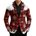 thumbnail image 5 of QATAINLAV Wine Christmas Blazer for Men Ugly Xmas Print Corduroy Suit Coats Single Breasted Notched Lapel Blazer Jackets XL, 5 of 8