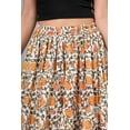 thumbnail image 3 of Women White & Mustard Floral Vine Printed Tiered Maxi Skirt | Boho Ethnic Summer Flared Long Skirt with Elastic Waist - XXL, 3 of 6