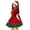 Red, variant on Womens Christmas Elf V-Neck Xmas Party Dres Flared Mini Dress Long Sleeve ,Cosplay Outfit,Christmas Elf , Long Santa Hat , Xmas Party Bar Club