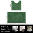 thumbnail image 2 of Bath Rugs 2 Piece Set Deep Green 20''×20''U-Shape+20''×32'' Use Case, 2 of 9