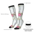thumbnail image 5 of Picia Women Crew Soft Moisture-wicking Socks Vintage Wood with Floral Pattern Design Cotton Socks, One Size fit All, 5 of 9