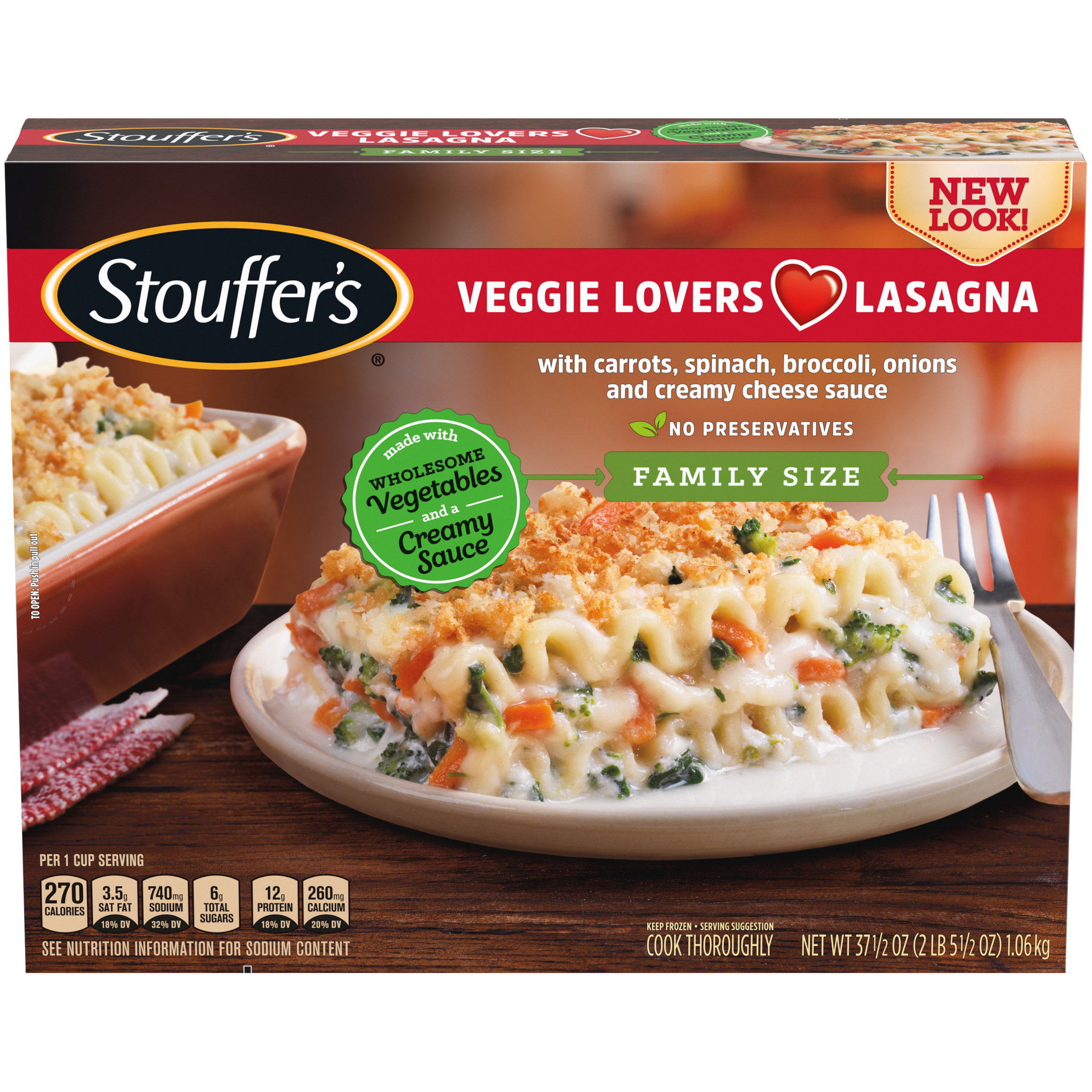 STOUFFER’S CLASSICS Veggie Lover's Lasagna, Family Size Frozen Meal