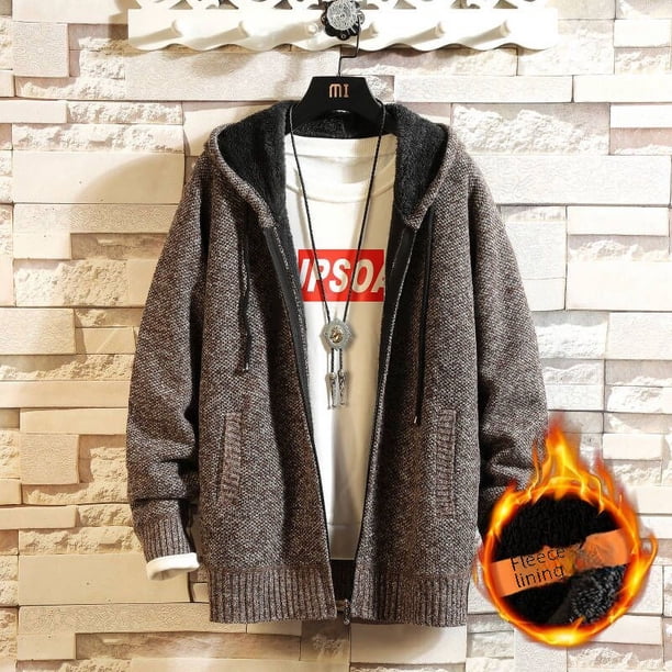 Chaqueta tipo suéter con capucha y manga larga con forro polar, informal, holgada, para otoño e invierno, de moda universitaria, de talla grande