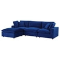 thumbnail image 1 of Sectional Sofa Set, Velvet, Blue Navy, Modern Contemporary Urban Design, Living Lounge Room Hotel Lobby Hospitality, 1 of 10