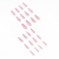 thumbnail image 2 of Uñas postizas cuadradas de acrílico color nude con cobertura total, para mujeres y niñas, 24 unidades, 2 of 5