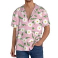 thumbnail image 1 of Balery Daisies Flowers Camisa Casual de Manga Corta con Botones para Hombre, Texturizada, Estilo Cubano, para Playa, Verano-X-Large, 1 of 5
