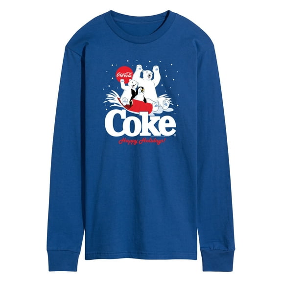 Coca-Cola - Happy Holidays Sledding - Men's Long Sleeve Graphic T-shirt