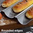 thumbnail image 4 of YAMUZONG Perforated 4 Wave French Bread Pan Tray Non-Stick for Baking, 4 of 7