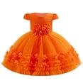 thumbnail image 2 of KAUOD Flower Girl Dress Cap Sleeve Crewneck Lace Puffy Formal Dresses Tulle Birthday Wedding Princess Pageant Dress, 2 of 8