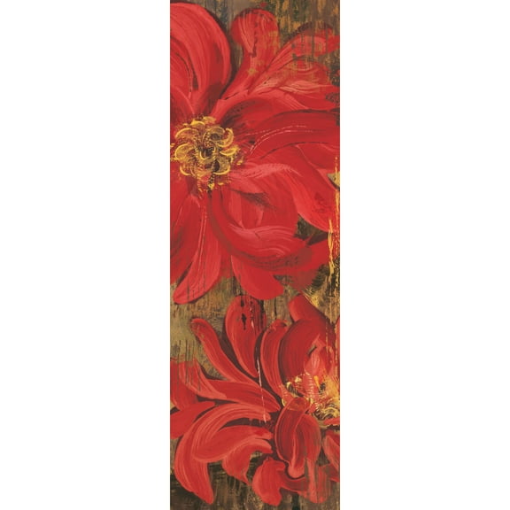Marmont Hill "Floral Frenzy Red V" Painting Print on Canvas