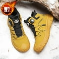 thumbnail image 4 of Men'S Winter Boots - Thermal Insulated Cold Weather Shoes with Slip-Resistant PVC Outsole, Buckle Closure, Synthetic /Fabric Upper - for Hiking, Everyday - Yellow/Black Accent - Winter Footwear, 4 of 5