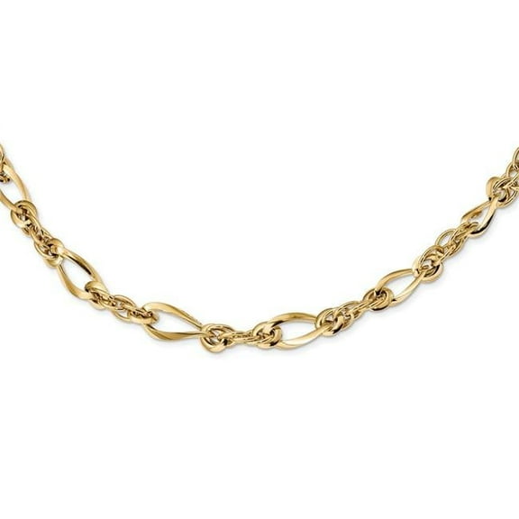 Primal Gold 14 Karat Yellow Gold Polished Fancy Link 18-inch Necklace