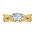 thumbnail image 3 of 3/4 Carat Diamond Bridal Ring Band Set in 14K Yellow Gold (Ring Size 4), 3 of 5