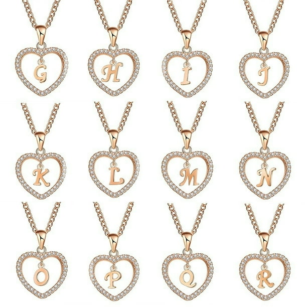 Fashion Women Gift 26 English Letter Name Chain Pendant Necklaces