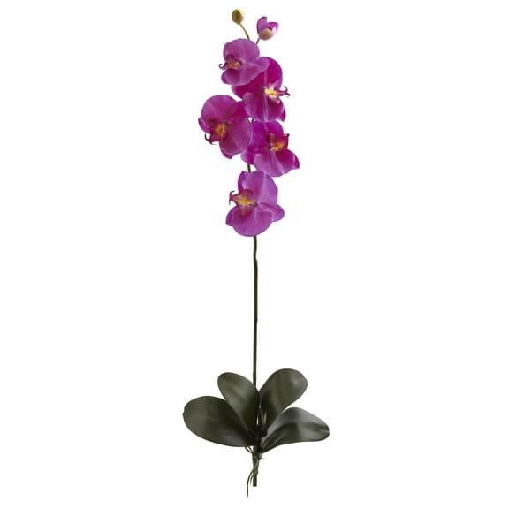 Nearly Natural 40in. Large Orchid Phalaenopsis Artificial Flower (Set of 3), Purple