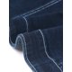 thumbnail image 5 of Chaqueta de mezclilla corta de manga corta para mujer Inspire Chic, ajuste slim, casual, color negro y azul, talla L, 5 of 6