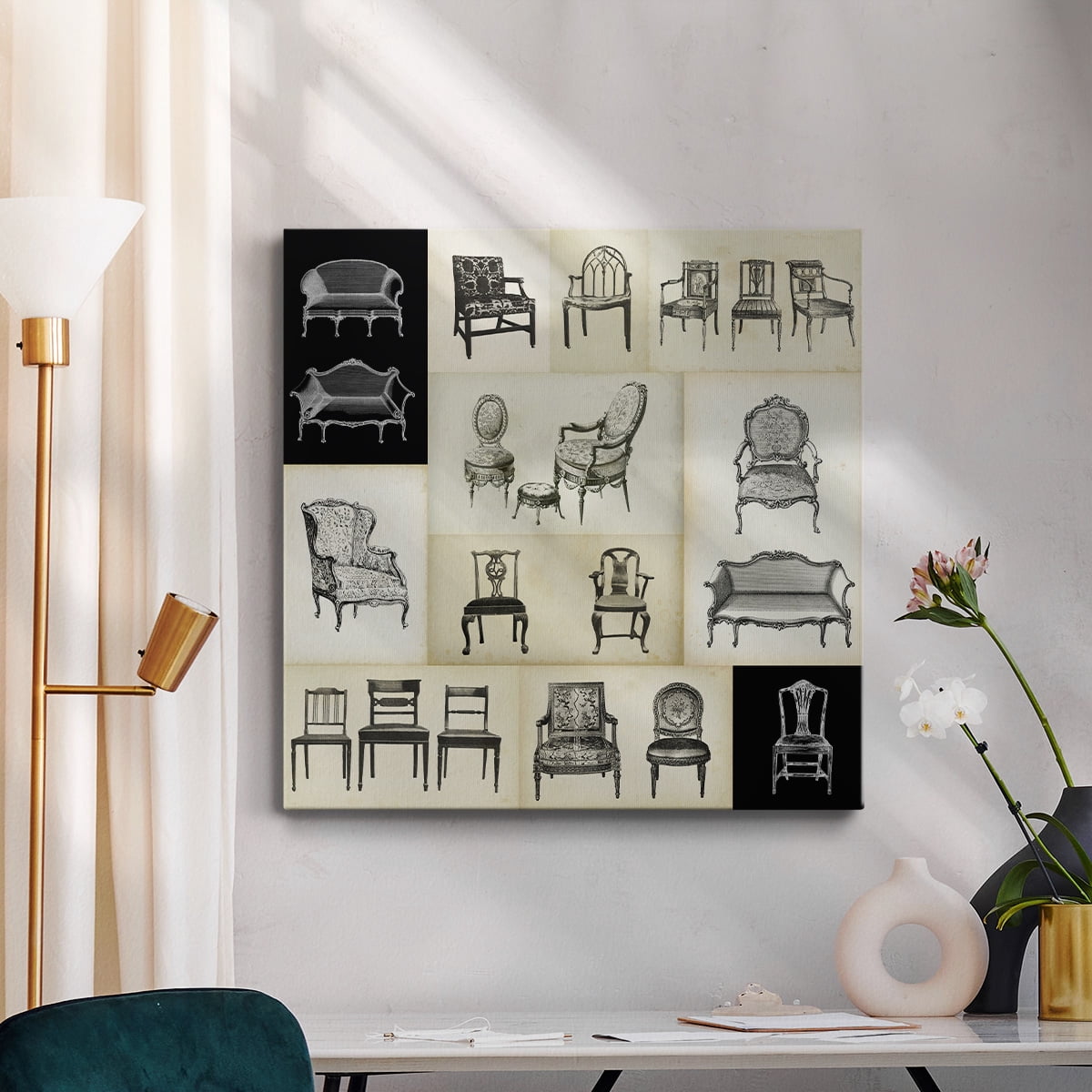 Wexford Home Parlor Tableau I-Premium Gallery Wrapped Canvas, 32" x 32" - Ready to Hang