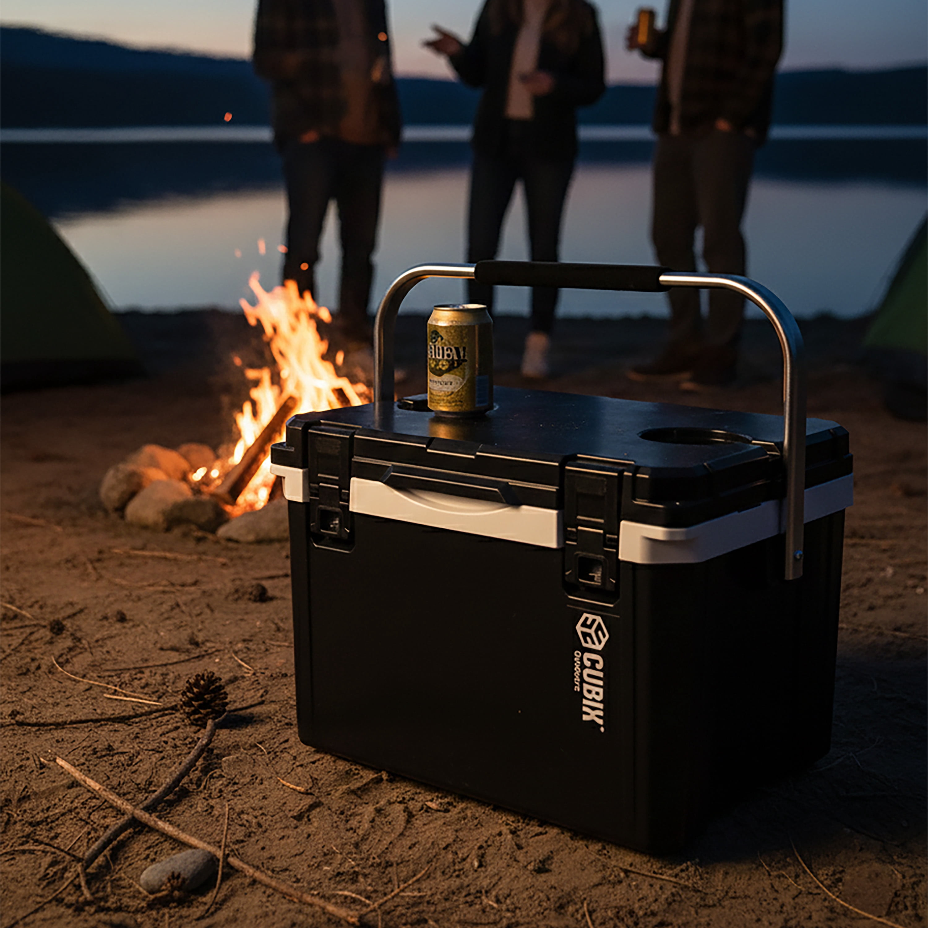 Cubix Outdoors® 20Q Lightweight Portable Insulated Hard Cooler Fits 30 Cans - Black