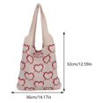 thumbnail image 2 of Bolso de mano de ganchillo para mujer, bolso de hombro diario versátil con patrón de corazón de gran capacidad, 2 of 7