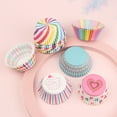 thumbnail image 6 of 100Pcs Colorful Party Muffin Cup Rainbow Wrapper Baking Boxes Paper  Cupcake Cake Mold 1, 6 of 8
