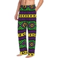 thumbnail image 2 of Uemuo Carnival Mardi Gras Pattern Men's Wide Leg Palazzo Lounge Pants with Pockets Light Weight Loose Comfy Casual Pajama Pants-, 2 of 9