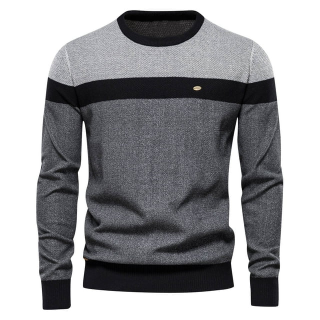 CEHVOM Men's O-neck Sweater Soft Casual Sweaters For Men Classic Pullover Sweaters With Ribbing Edge