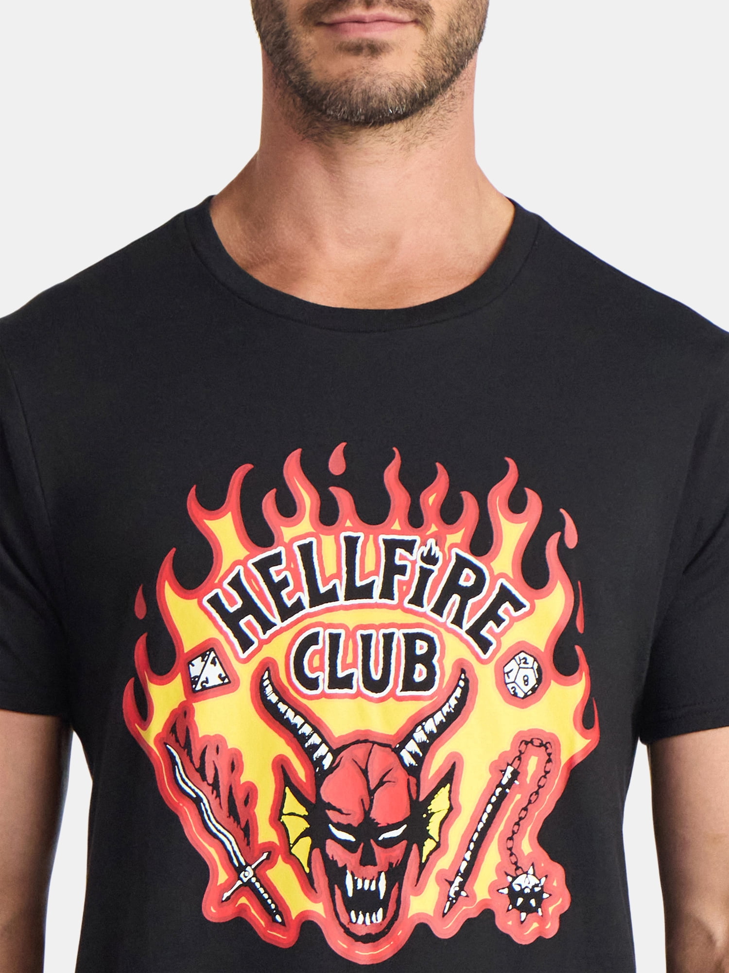Netflix Stranger Things Men's and Big Men's Hellfire Club Graphic Tee Shirt, Sizes S-3XL