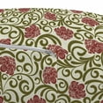 thumbnail image 3 of Vintage Pouf Cover with Zipper, Retro Style Abstract Flowers with Swirling Green Leaves Pattern, Soft Decorative Fabric Unstuffed Case, 30" W X 17.3" L, Olive Green Eggshell, by Ambesonne, 3 of 5
