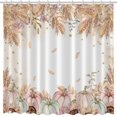 thumbnail image 3 of Fall Thanksgiving Shower Curtain, Watercolor Autumn Pumpkins Ear of Wheat Grain Sunflowers Shower Curtains Set with Hooks, Blue Pink Waterproof Fabric Bathroom Decor 72 X 72 Inch, 3 of 6