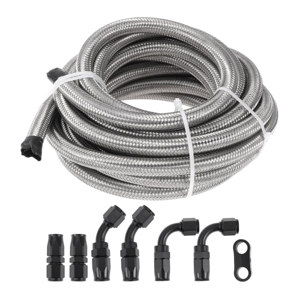 Kit de línea de combustible AN-8 de Unique Bargains 20 pies, manguera de vacío y adaptadores