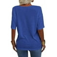 thumbnail image 4 of Women V Neck T-Shirt Casual Short Sleeve Basic T Shirts Workout Soft Fashion Trendy Plain Summer Cute Beach Vacation Clothes Tees, 4 of 4