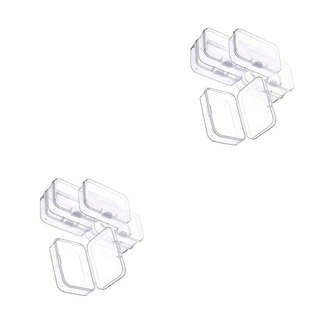 Cateissary Caja de almacenamiento de 6 uds., contenedor rectangular de plástico transparente, herramientas multifuncionales, organizador de 2piezas