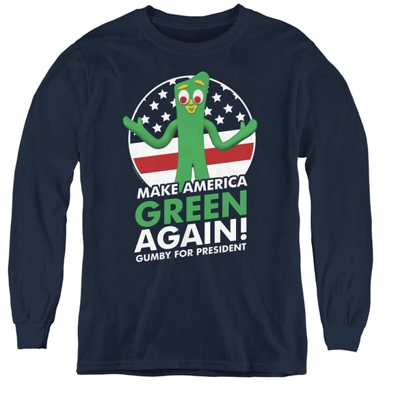 Gumby For President Youth Long Sleeve T-Shirt Navy