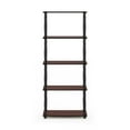thumbnail image 5 of Furinno 23.6 W x 11.6 D x 57.4 H 5-Shelf Decorative Shelves, Dark Cherry and Black, 5 of 6