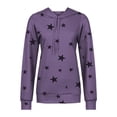 thumbnail image 3 of LUXUR Ladies Sweatshirt Stars Print Pullover Drawstring Hoodies Loose Fit Hooded Tops Long Sleeve Purple 4XL, 3 of 7