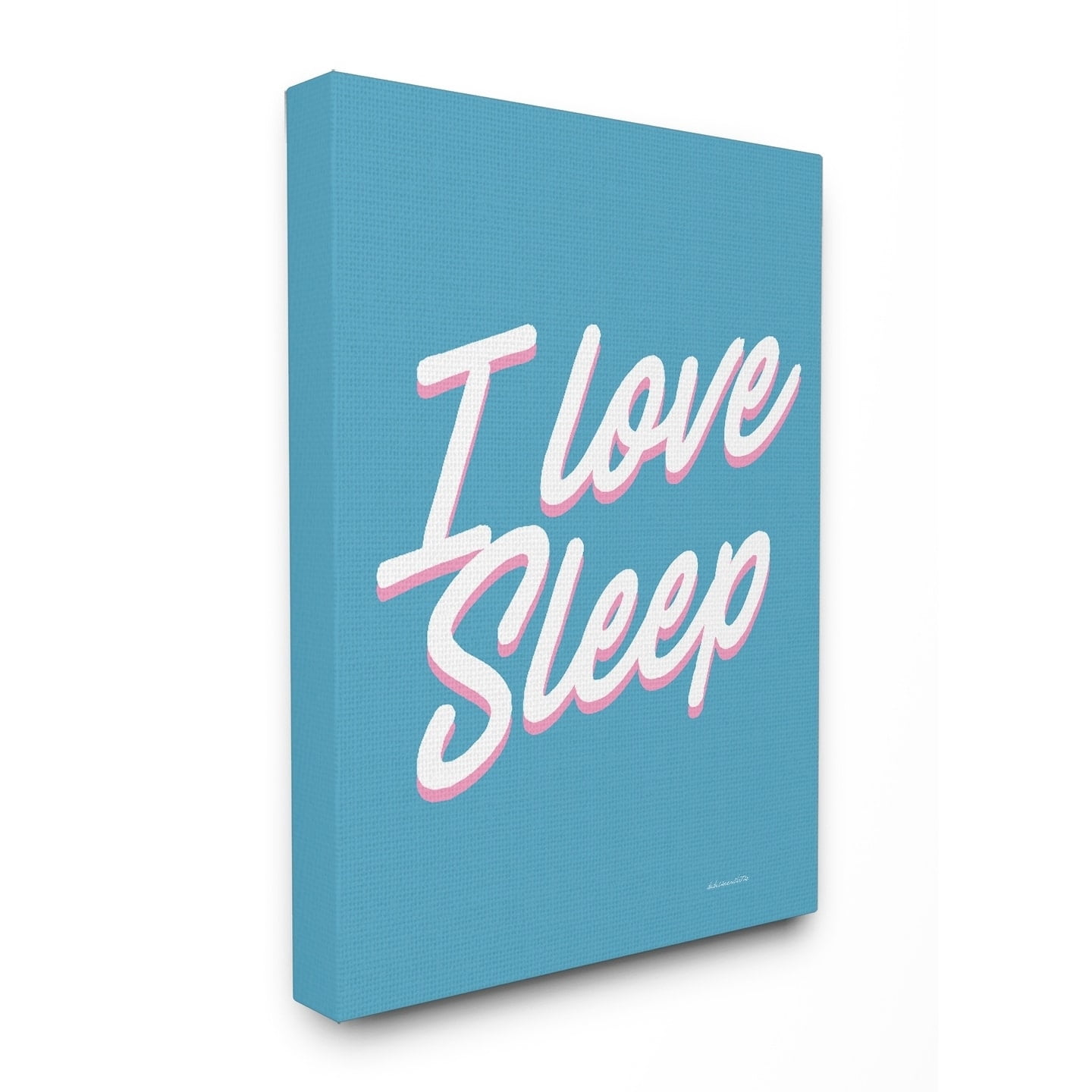 Stupell Industries I Love Sleep Typography Canvas Wall Art