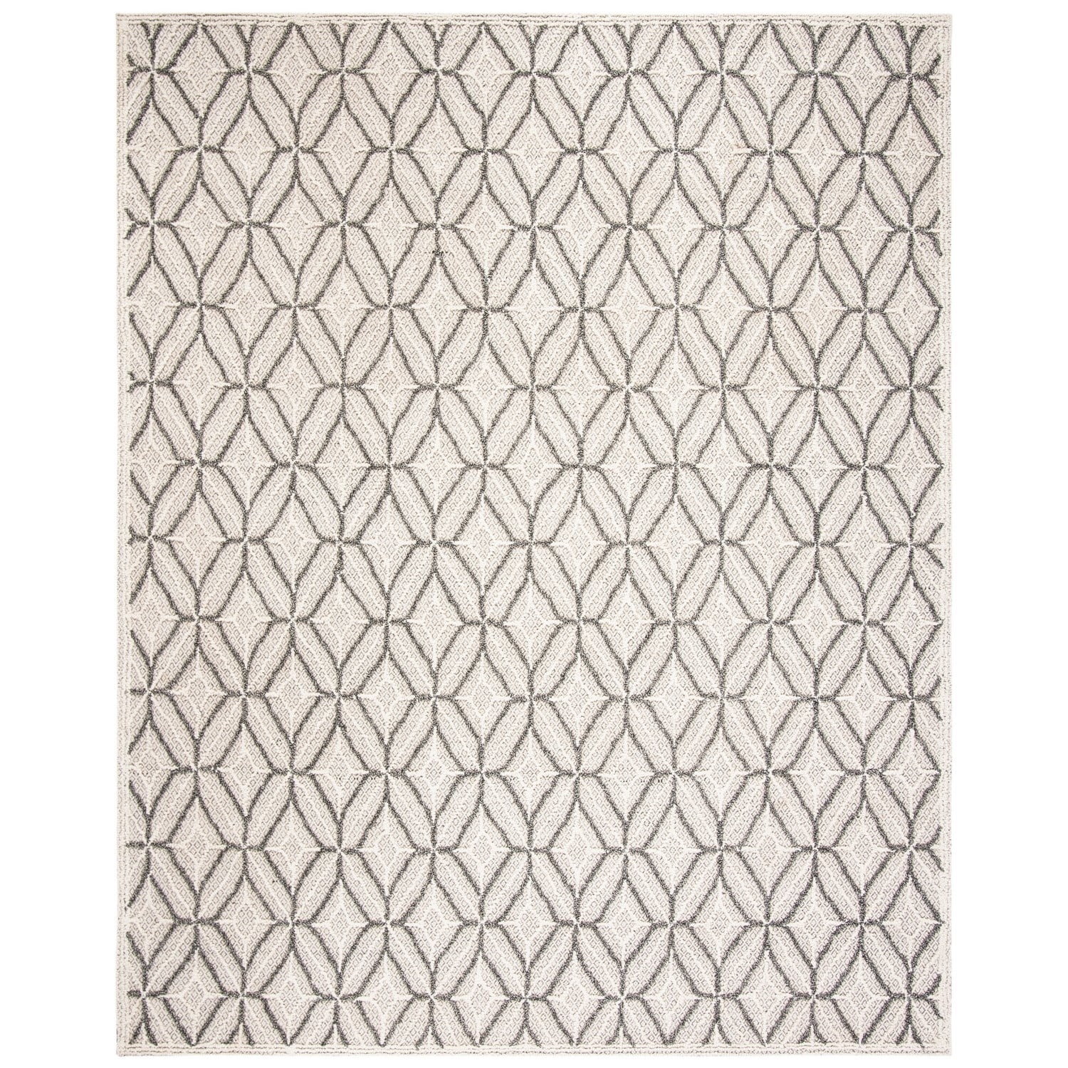 SAFAVIEH Trace Gervase Geometric Diamonds Wool Runner Rug, Grey/Black, 2'3" x 8'