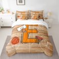 thumbnail image 2 of Homewish Initial E Letter Twin Bedding Sets 7-Piece for Teen, Basketball Sports Lover Bedding Comforter Set, Cartoon Ball Player Reversible Sheet Sets, Luxury Bedroom Decor, 2 of 7
