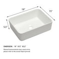 thumbnail image 6 of 19x15 White Ceramic Rectangular Vessel Sink, Bathroom Vanity Sink, Modern Wash Basin, Durable Ceramic Construction, Easy Install, for Home & Commercial Use, 6 of 9